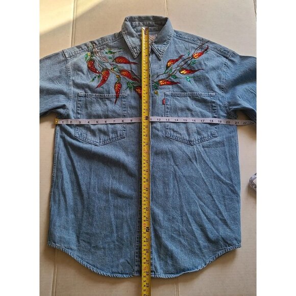 Vintage LEVI'S JEANS FOR WOMEN SHIRT Women's Jean Beaded LongSleeve - Picture 12 of 16